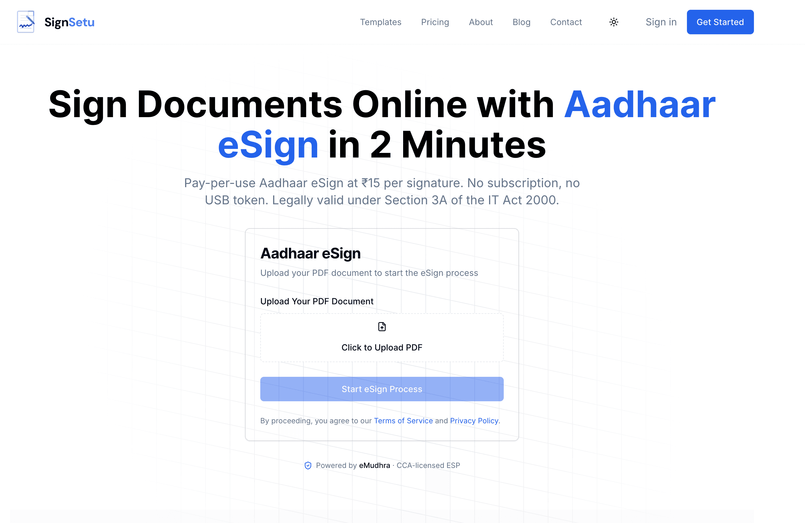SignSetu ā Aadhaar eSign for PDF documents